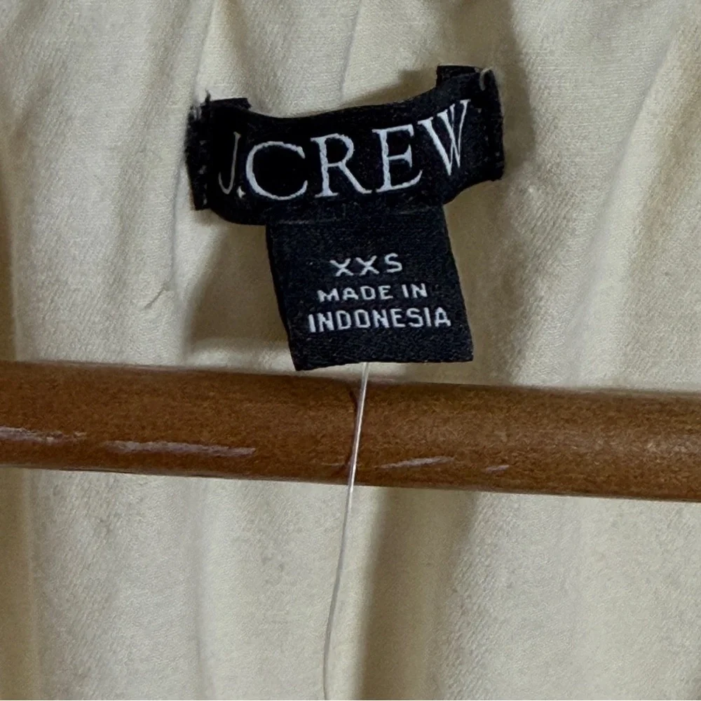 NWT J.Crew Long-sleeve smocked-waist midi dress in lightweight chino cream
